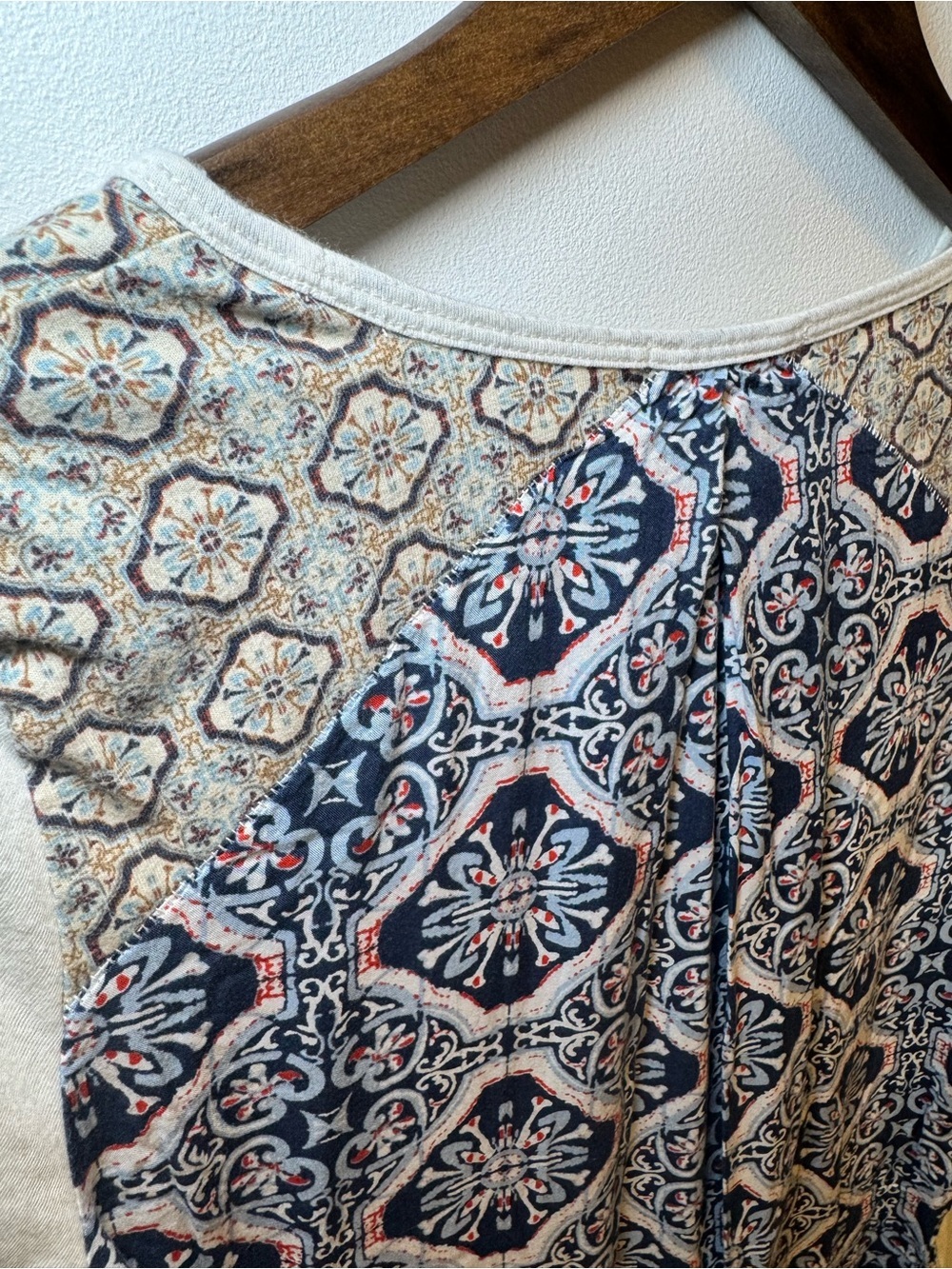 Prana Cream Long-Sleeve Top with Printed Shoulder Accents - Picture 8 of 13